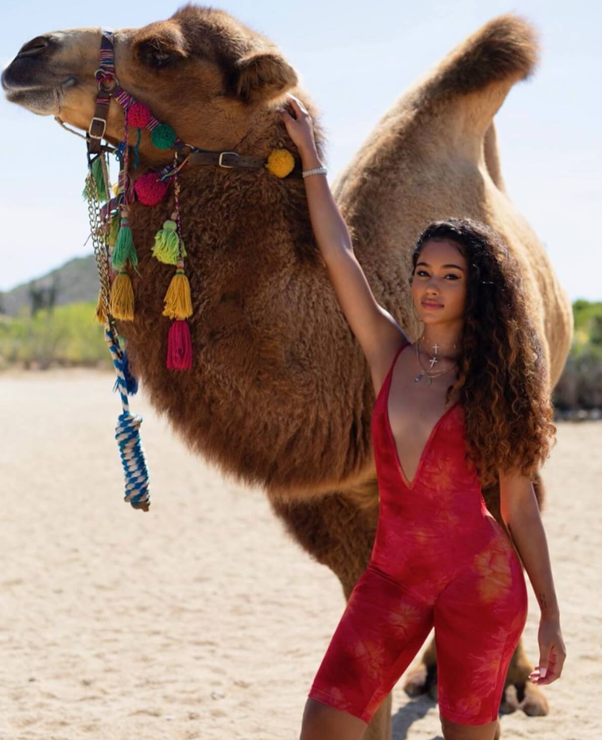 model shoot with camel